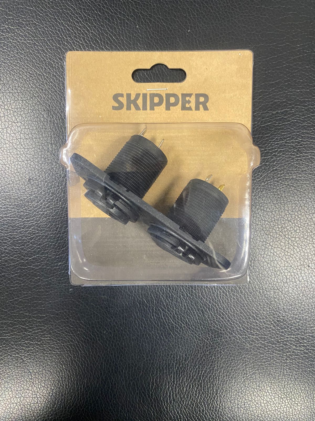 Двойной врезной модуль USB 5В 3.1А и прикуриватель 12V, передняя (накладная) панель