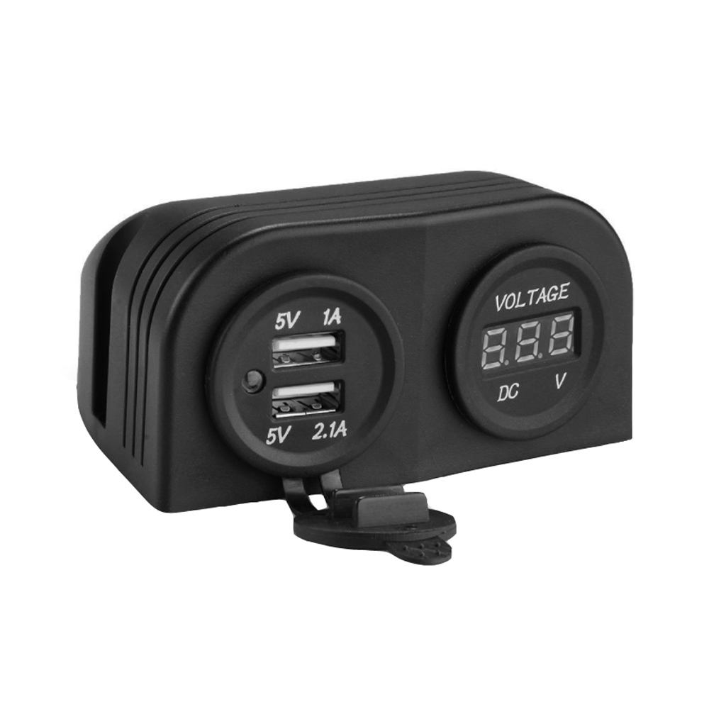 Двойной накладной модуль USB 5В 3.1А и вольтметр