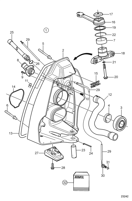 Транцевый щит DPS-A, SX-A Volvo Penta 3840774 / 22881207
