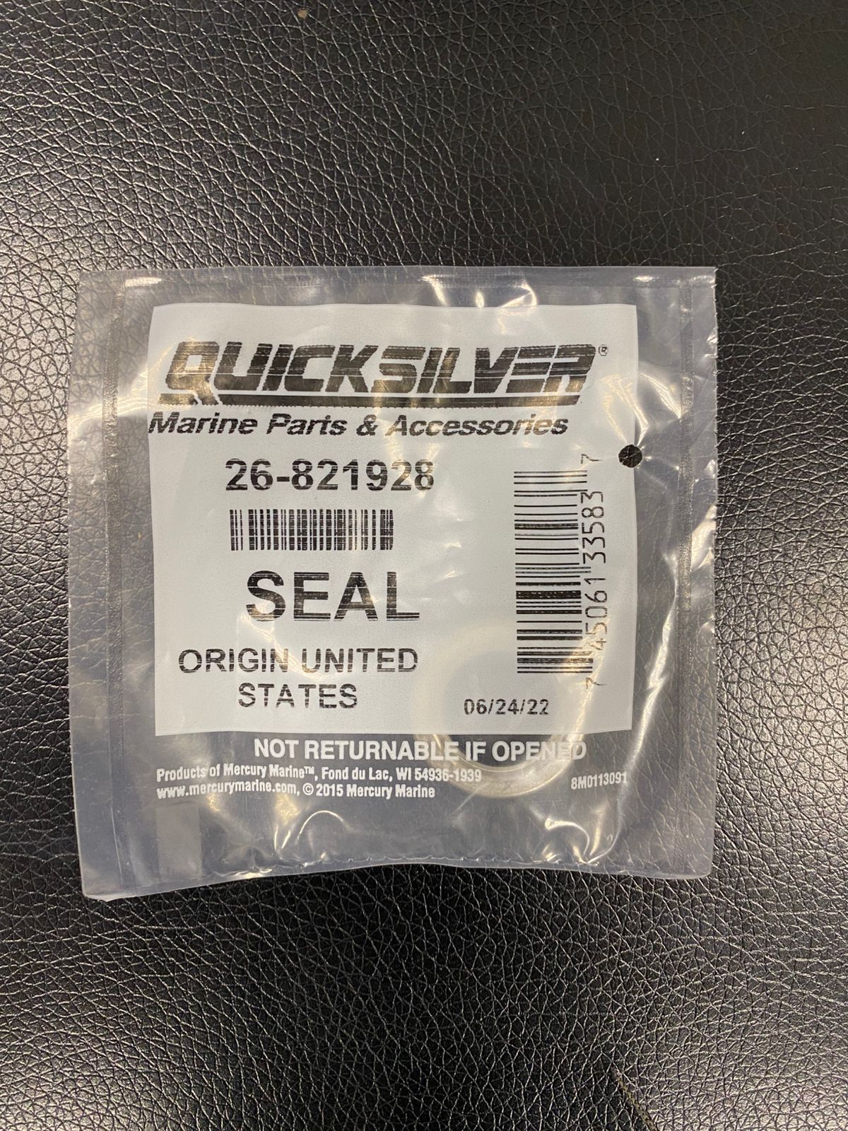 Сальник гребного вала Mercury 9.9/15 821928 Quicksilver