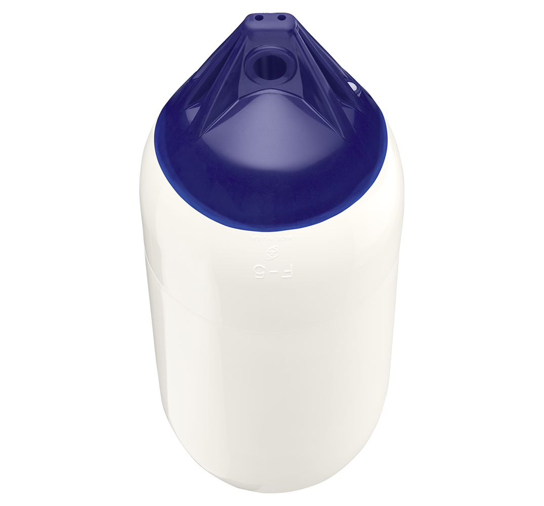 Кранец Polyform US F5 белый с синим рымом 279х762, Osculati 33.512.1