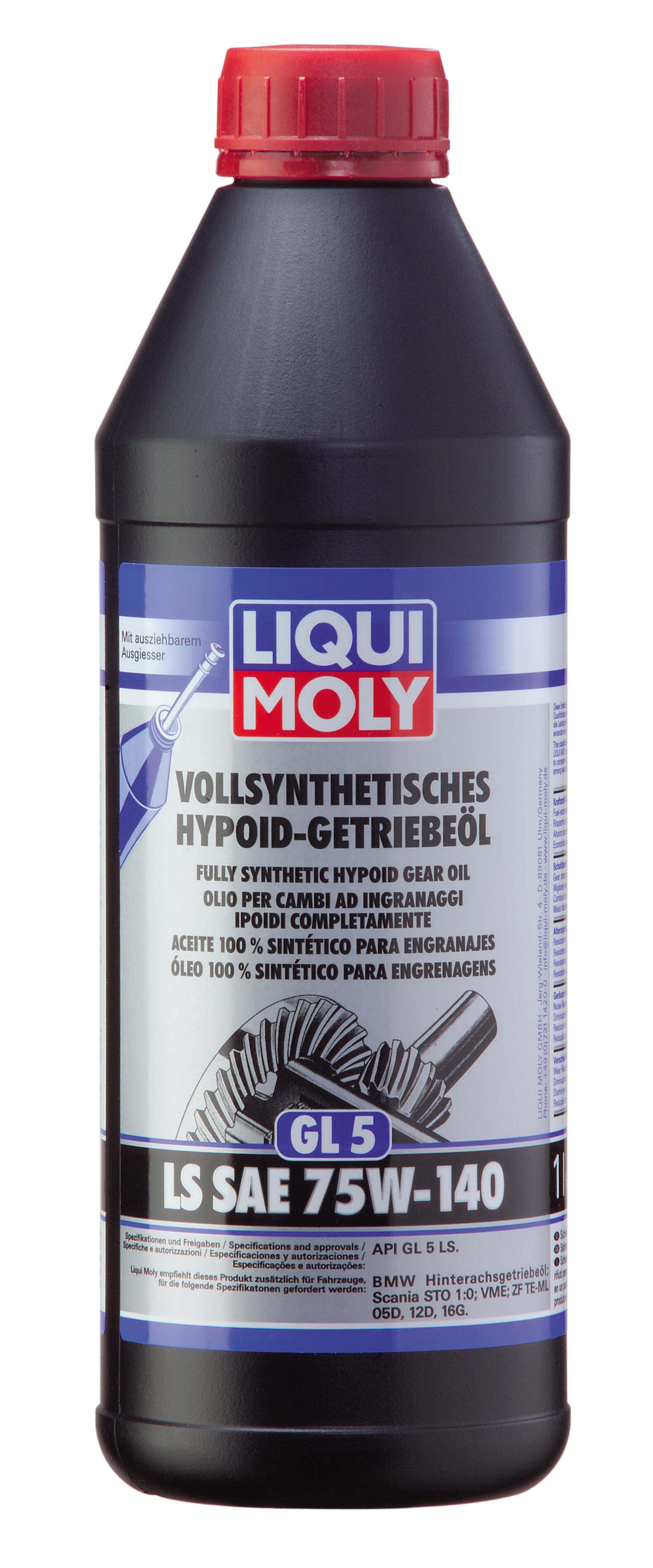 Масло редукторное LiquiMoly 75w-140 Vollsynth. Hypoid-Getrieb. LS GL-5